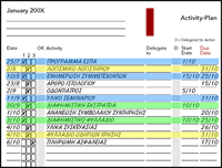 Μπορείτε να χρησιμοποιήσετε διαφορετικά χρώματα για να μπορείτε να διακρίνετε διαφορετικούς τύπους δραστηριοτήτων.